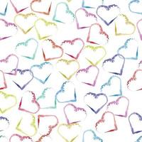 seamless valentine pattern background with multicolour heart shape stamp vector