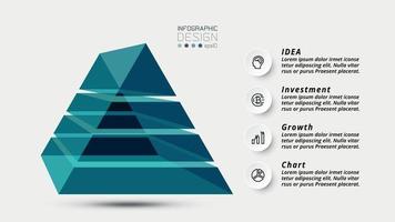 3D prism-shaped pyramid design for interesting presentations, can be used for advertising, communication design or research and education. vector