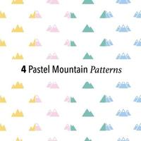 4 pastel mountain patterns vector