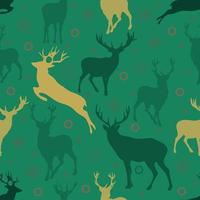 Christmas seamless pattern with reindeer and snowflake vector