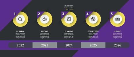 5 step infographic. Can be used to plan and report results in chart format. Business, company, marketing, education, infographic design. vector