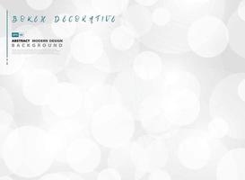 Abstract white and gray circle bokeh decoration background. illustration vector