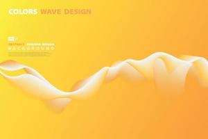 Abstract gradient orange and yellow swirl line of decorative design background. illustration vector