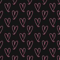 seamless valentine day pattern background from pink hand draw heart vector