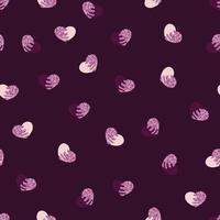 Fondo de patrón de día de San Valentín con brillo transparente con forma de corazón violeta vector