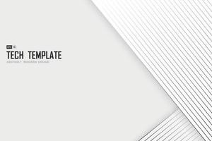 Abstract black line tech stripe on white background design template. illustration vector