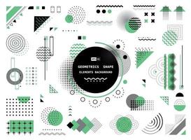 Abstract green gray and black geometric shape of modern elements cover design. illustration vector