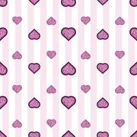 seamless valentine day pattern background with glitter layer heart stamp vector