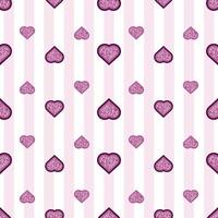 seamless valentine day pattern background with glitter layer heart stamp vector