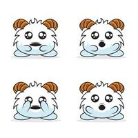 cute monster mascot expression set collection vector