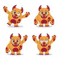 monster mascot expression set collection vector
