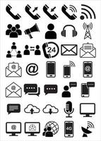 communication interface icon set vector