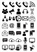 communication interface icon set vector
