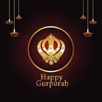 Creative background with sikh symbol ek onkar happy gurpurab vector