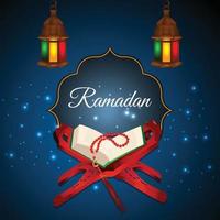 fondo creativo de ramadan kareem con linternas vector