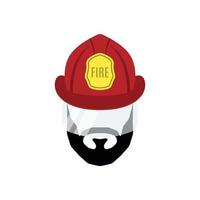 Firefighter man flat icon isolated on white background. Fire Department emblem. vector