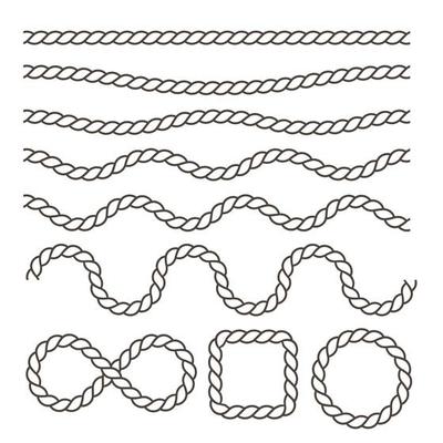 Swaying black nautical ropes