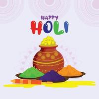 Flat design holi indian festival celebration illustration vector