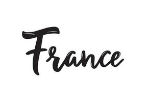 France handwritten calligraphy name of European country. Hand drawn brush calligraphy. vector