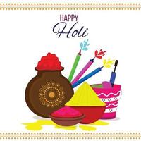 Flat design holi indian festival celebration illustration vector