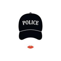 Police Woman icon in isolated on white background. vector