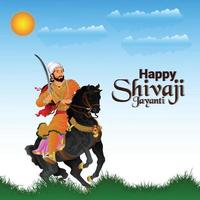 illustration of chhatrapati shivaji maharaj jayanti vector