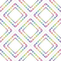 seamless sweet valentine day pattern background with colourful heart frame decor vector