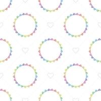 seamless sweet valentine day pattern background with colourful heart vector