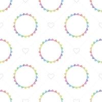 seamless sweet valentine day pattern background with colourful heart vector