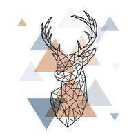 Geometric head of the Scandinavian deer. Polygonal style. vector