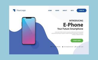 smartphone mock up landing page vector