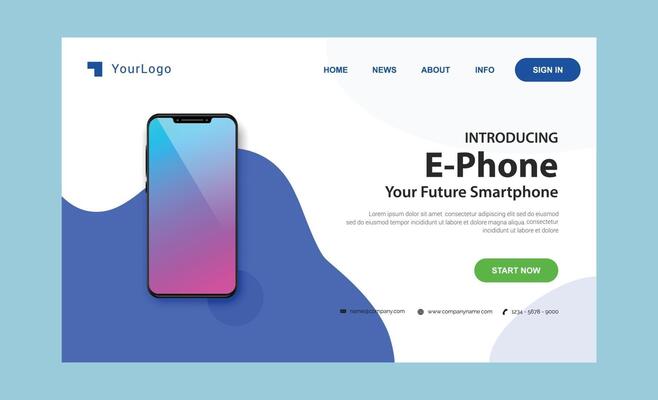smartphone mock up landing page