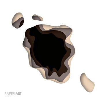 Realistic multicolor paper cut background. Abstract paper poster texture with wavy layers. vector