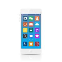 New realistic mobile smart phone modern style. Vector smartphone with ui icons.