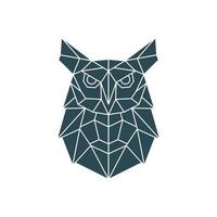 Polygonal Owl Illustration. Geometric pattern with wild bird. vector