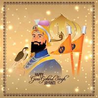 Guru gobind singh jayanti card vector