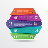 plantilla de infografía vectorial con etiqueta de papel 3d, círculos integrados. concepto de negocio con opciones. para contenido, diagrama, diagrama de flujo, pasos, partes, infografías de línea de tiempo, diseño de flujo de trabajo, gráfico vector