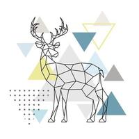 Abstract geometric deer. Side view. Scandinavian style. vector