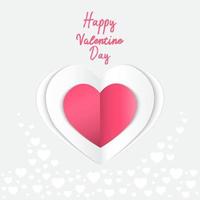 Paper hearts valentine's day card. vector
