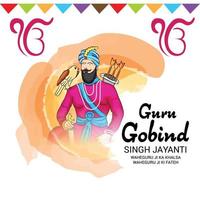 ilustración vectorial de un fondo para el festival feliz guru gobind singh jayanti para la celebración sij. vector