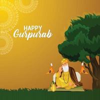 Happy guru nanak jayanti background vector