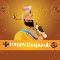 Happy guru gobind singh jayanti celebration background vector