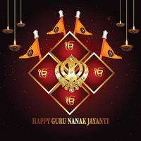 banner o encabezado feliz guru nanak jayanti vector