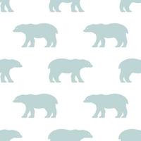 Seamless polar bear pattern. Scandinavian style repetitive wallpaper. vector