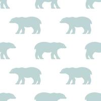 Seamless polar bear pattern. Scandinavian style repetitive wallpaper. vector