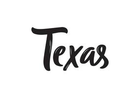 Texas Lettering. Handwritten name of the American state.