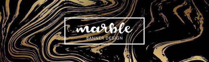 Black and Gold Marble Texture. Abstract marble background. vector