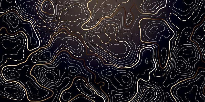 Abstract background with golden topographic contour.