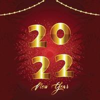 Happy New Year 2022 golden text design vector