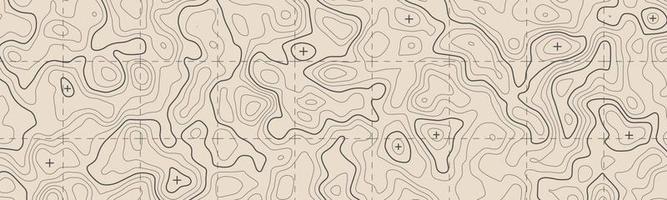 cuadrícula de mapa topográfico geográfico. Fondo de mapa de topografía retro. vector